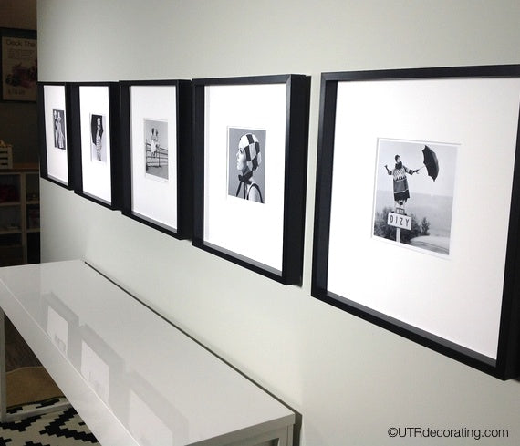 How to hang pictures in a row